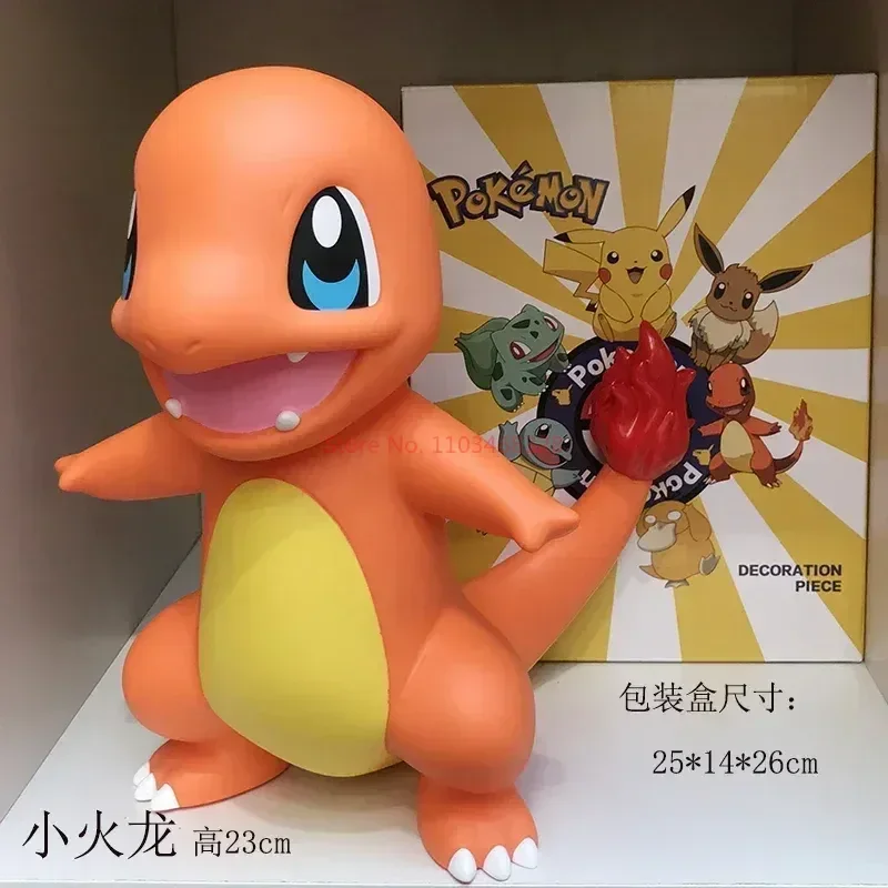 thumbnail image 1 of Figura grande de Pokémon Pikachu de 20 cm, Charmander, Eevee, Ibrahimovic, Porkby, Squirtle, modelo de muñeco de adorno, juguete, regalos sorpresa, 1 of 5