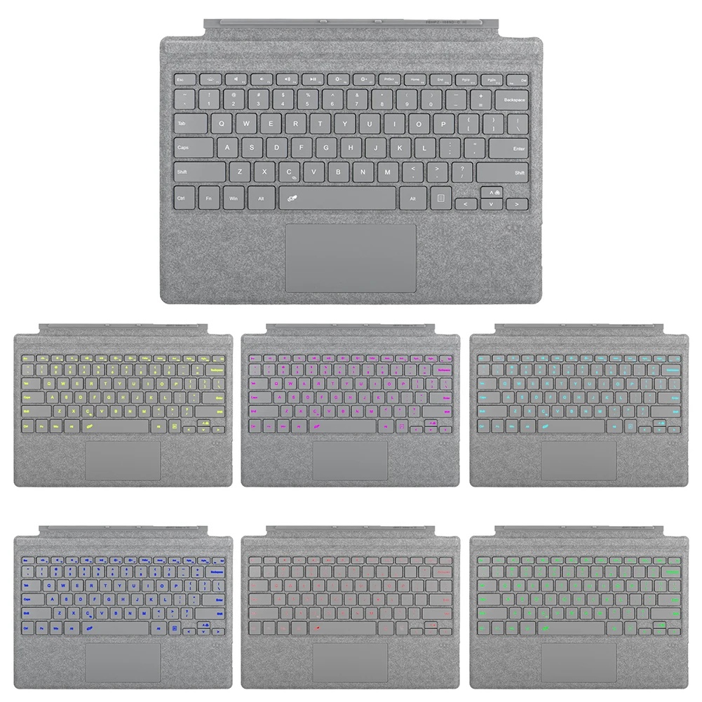 Wireless Trackpad Keyboard for Microsoft Surface Pro 3/4/5/6/7/7 Plus Bluetooth Backlit Ultra-Slim Touchpad Type C Rechargeable