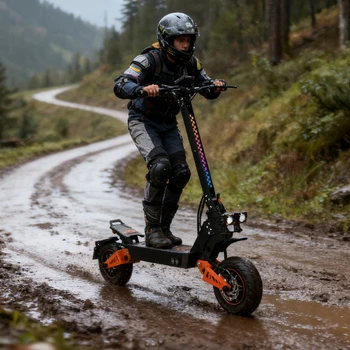 TOFUN TF5 PRO Scooter elettrico 1200W * 2 Motore 60KM/H 48V18.2AH Batteria Fuoristrada Escooter 11 "Pneumatico Fuoristrada Pieghevole E-Scooter