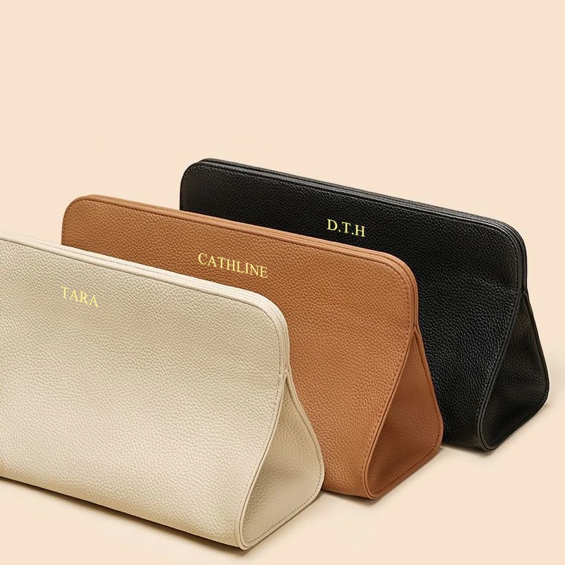 Custom Name Soft PU Leather Hair Dryer Storage Bag Personalized Travel Large Capacity Curling Iron Bag Woman Luxury Cosmetic Bag 2