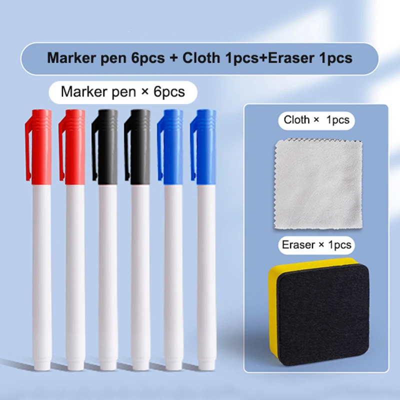 A4/A5 Whiteboard Notebook Set With Markers Small Whiteboard Eraser Cloth Portable Leather Reusable