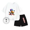 Kids 3-13 Years Old Summer Cute Roblox Games Cartoon Print Design O-neck American Short Sleeve +Fashion Letter Shorts Set 2