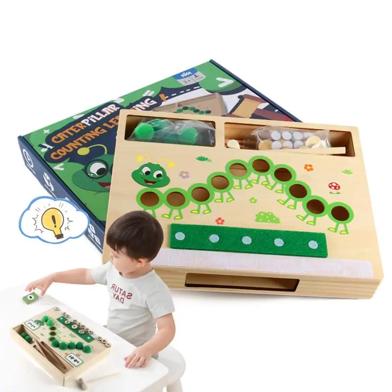 

Toddler Counting Toys Caterpillar Counting Games STEM Educational Math Learning Toy For Boys Girls Wooden Montessori Toys For