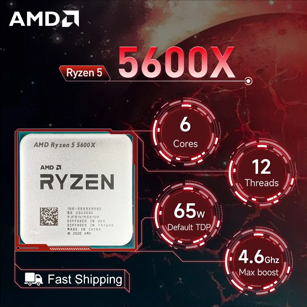 AMD Ryzen 5 5600X 3.7GHz 6-Core 12-Thread R5 5600X Socket AM4 7NM