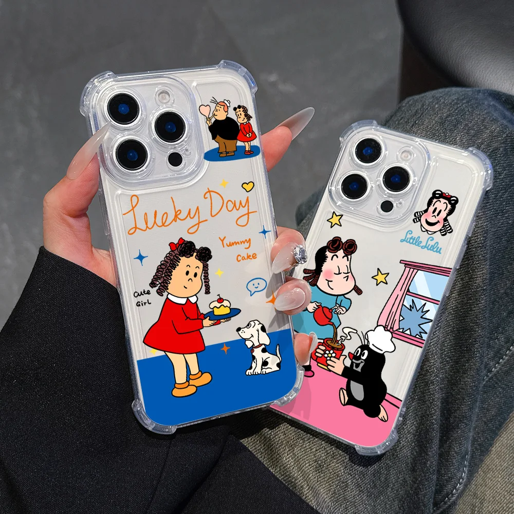 Adorable Little Lulu Transparent Phone Case - Cute Girl Design