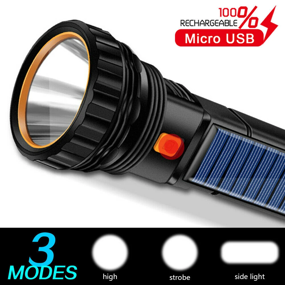 Multi-function Solar LED Flashlight Strong Light Emergency Power Bank LED Solar Flashlight Outdoor Camping Portable led flashlight,led flashlights
