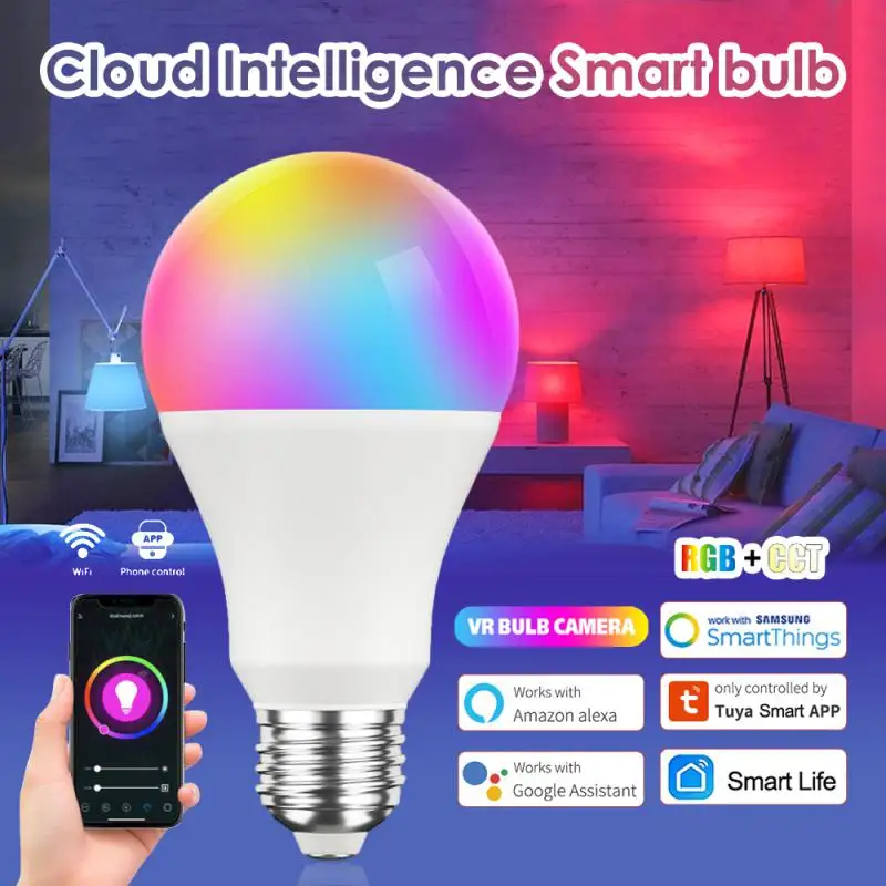 

TUYA Smart WiFi LED Light Bulb E27/B22 15W/9W Alexa Lamp Google Home Yandex Alice 100-240V Dimmable Magic Bulbs Voice Control