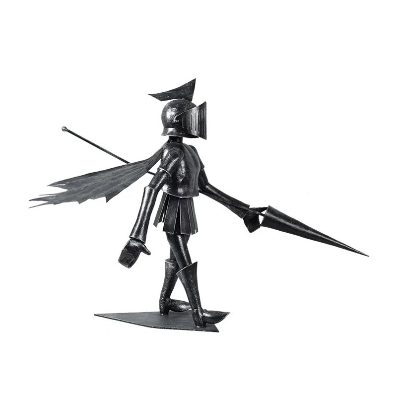 

Metal Floor Knight Sculpture Sales Office Commercial Center Lobby Corridor Large Craft Ornaments