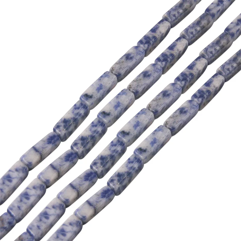 

Blue Spot Jasper Natural Stone Bar Beads Strand Cuboid Rectangle 4.5x13mm For Jewelry Making DIY Earrings Necklace Bracelet