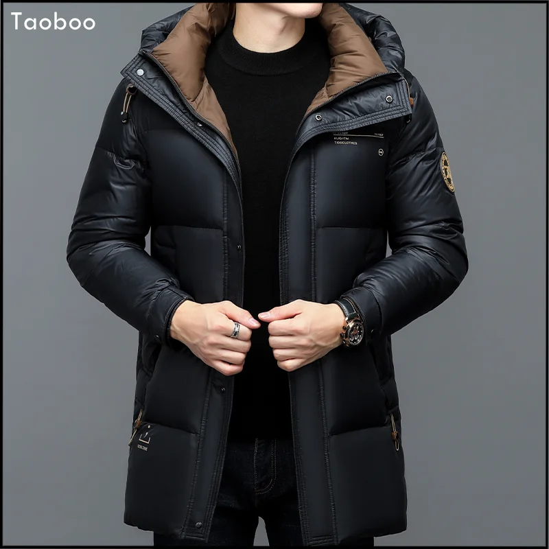 2023 New Winter White Duck Down Jackets Solid Male Coat Thick Warm