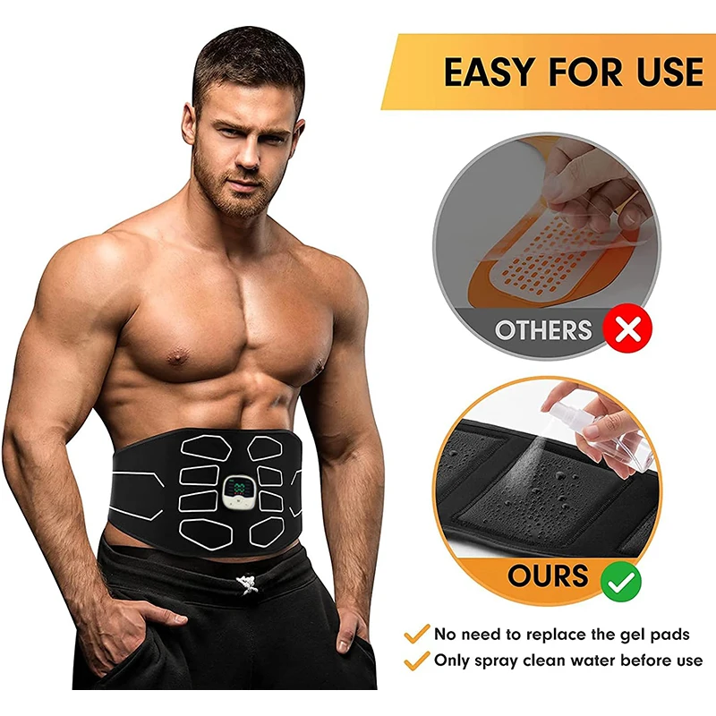 EMS Abdominal Trainer Belt Muscle Stimulation Electric Slimming Toning Belt With Remote Control Fitness Massage Body Shaping