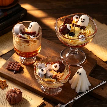 Halloween Candle Autumn Decoration Scented Aromatic Candles Soywax Black Skeleton Skull Glass Cup Candle Home Party Deco 1
