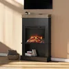 Mateo 30 Inch Electric Fireplace with Mantel and Shelf, Replaceable Fireplace Insert Heater, Freestanding, Remote Control, 1