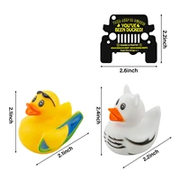 1 Set Random Rubber Duck With Card Duck Tags, Ducked Card Rubber Ducks, Rubber Bands for Jeep Car Duck Attach to Duck 2
