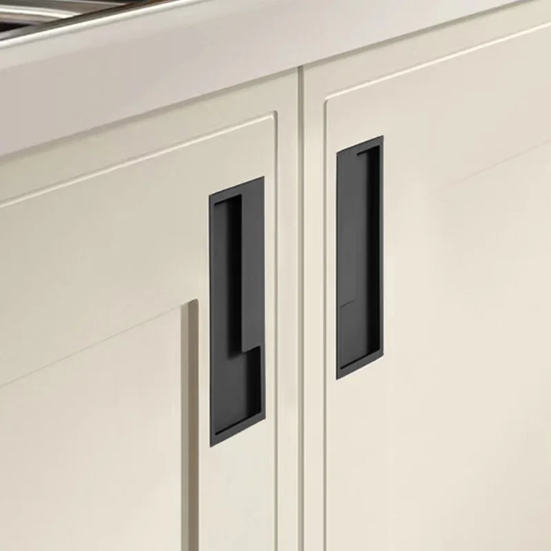 Black Gold Hidden Recessed Cabinet Long Handle 1pc Interior Sliding Door Bedroom Furniture Handle Hardware door handles cabinet handles