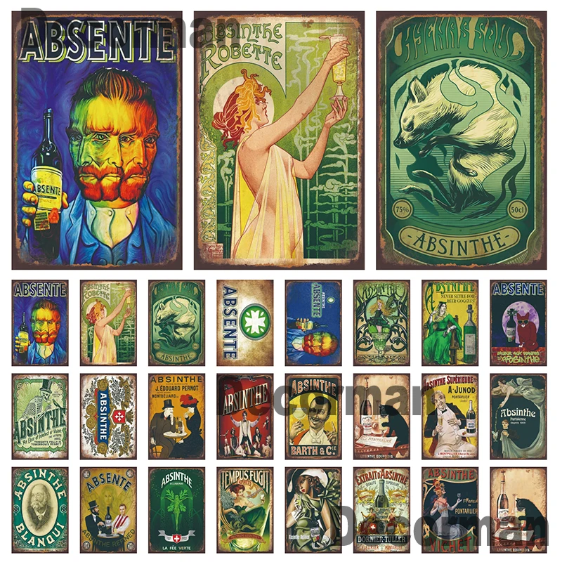 

[ Mike86 ] Absente beer France Tin Sign Retro Posters Iron Painting Gift art decor Pub LTA-3198 20*30 CM