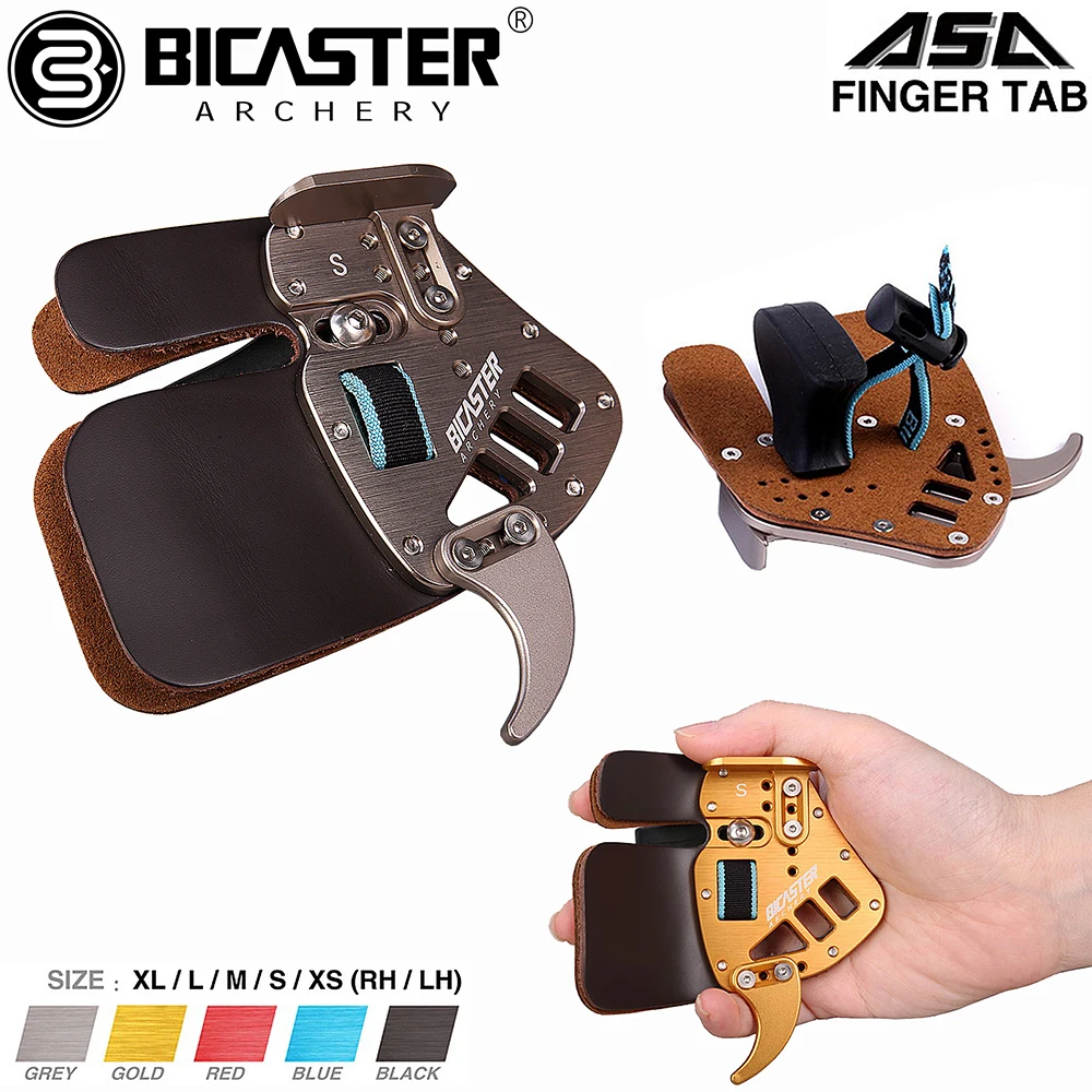 BicasterArcheryFingerTabGuardProtectionGenuineLeatherAluminumS