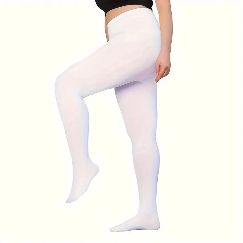 Plus Size 120D Samtstrumpfhose für Damen, sexy, einfarbig, 14 Farben, elastische Strumpfhose, weiche, modische Leggings, neu – Detail 2