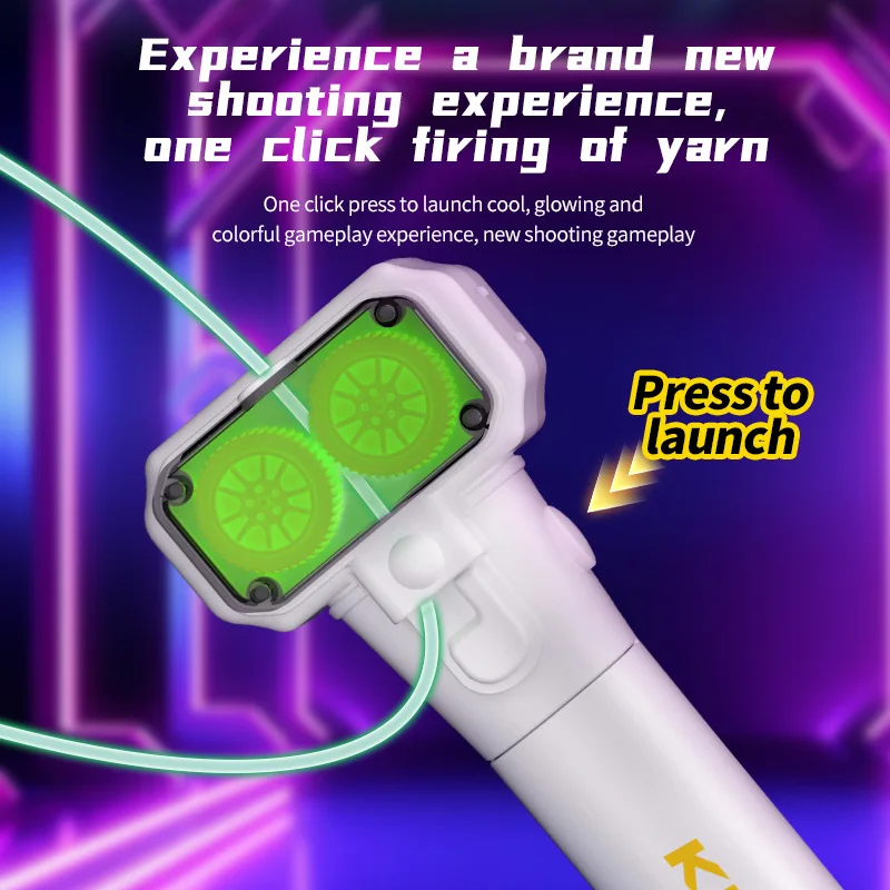 Light Toy String Glow In The Dark String Rope Launcher Luminous Portable Handheld String Stress Relief Toys For Kids Party Gifts