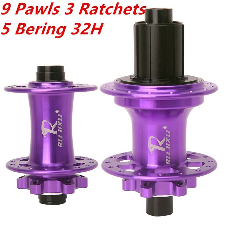 9 pawls RUJIXU-MTB Bicycle Hubs, Sealed Bearings Lubricated Rear