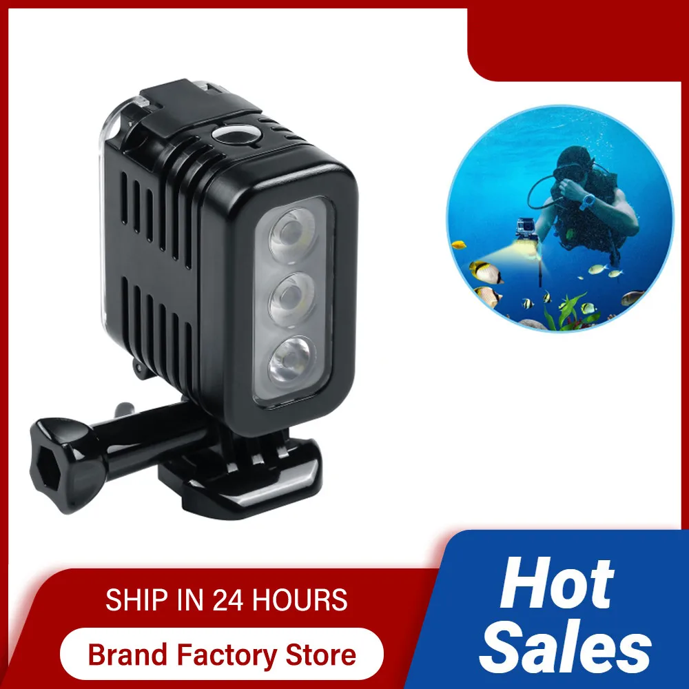 30 Metri Impermeabile Video Led Diving Light Spot Lamp Per Go Pro Gopro 5 4 3 + 3 Underwater Fill Light Action Camera Accessorise