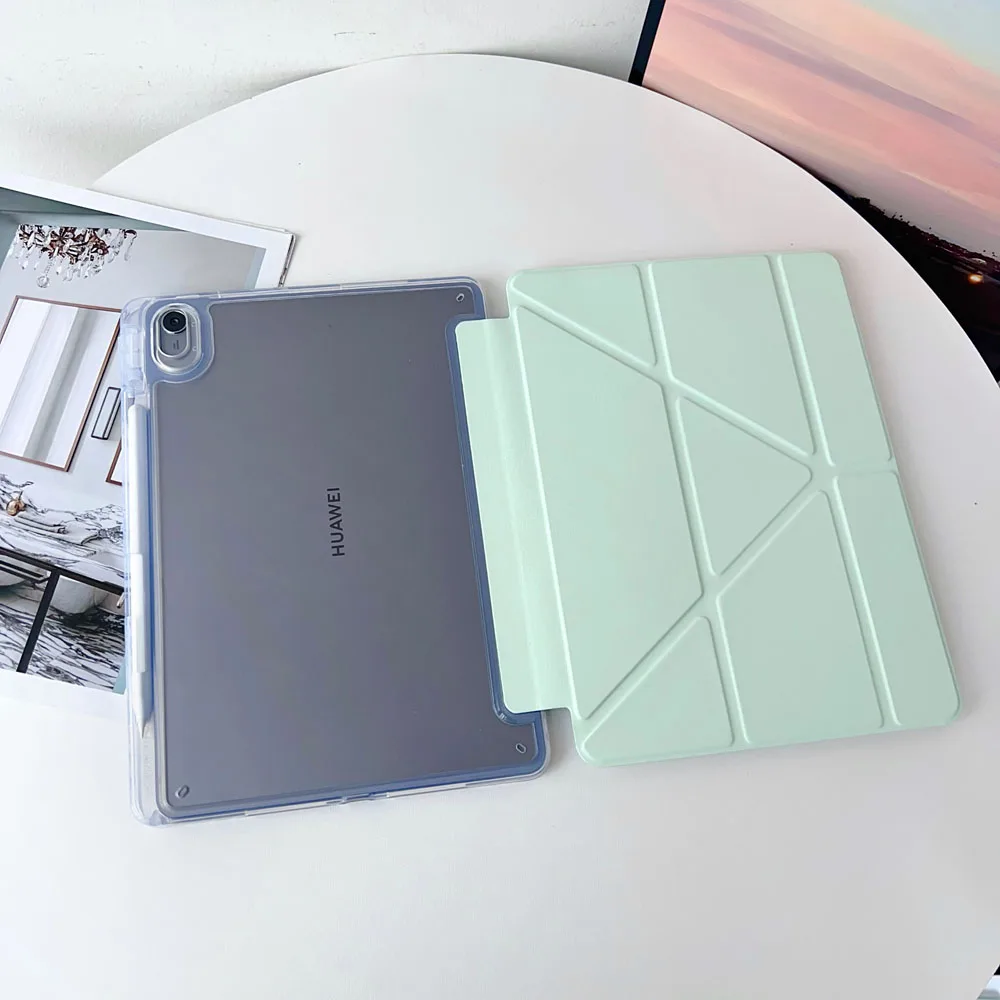 Clear Acrylic Y-Fold Shockproof Protective Tablet Case Back Cover