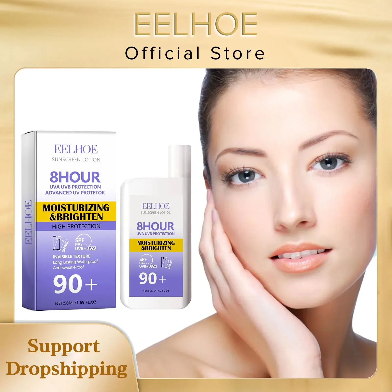 Crema de protección UV, bloqueador solar antioxidante, hidratante para el rostro, reduce los poros, resistente al agua, antitranspirante
