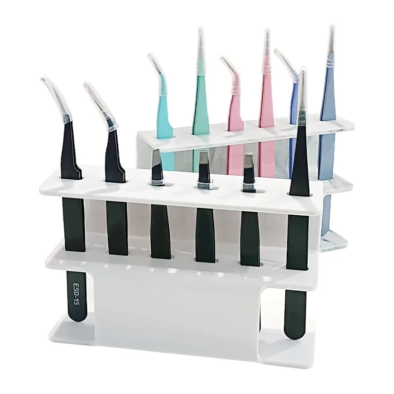 Acrylic Eyelash Tweezers Storage Holder Stand 6 Holes Convenient Tweezers Stand Shelf Hold Eyelash Extension Tattoo Makeup Tool eyelash tweezers eyelash tweezers holder