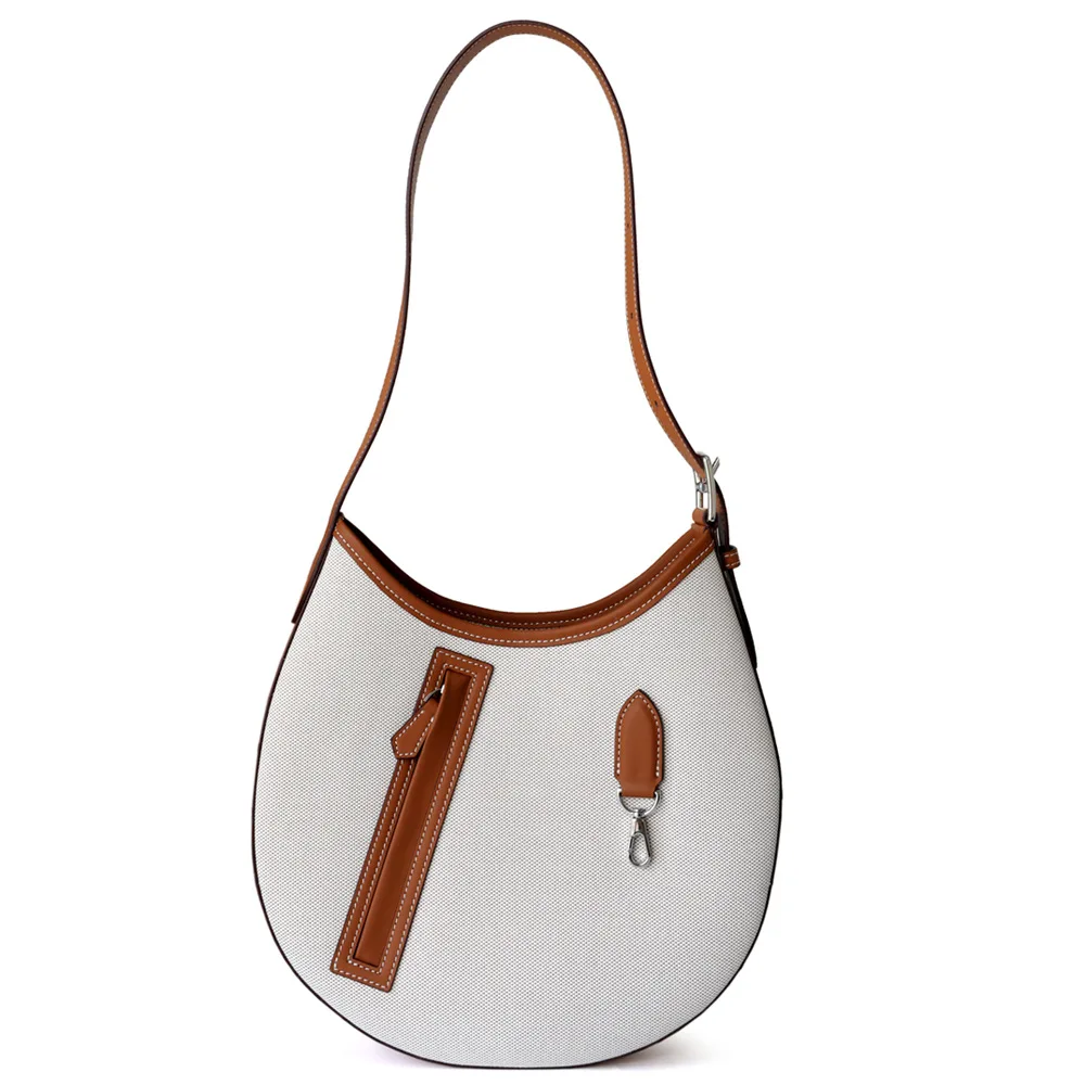 

2024 парусиновая однотонная роскошная дизайнерская сумка-поло через плечо, сумка-седло большой вместимости, женская модная и простая искусственная сумка