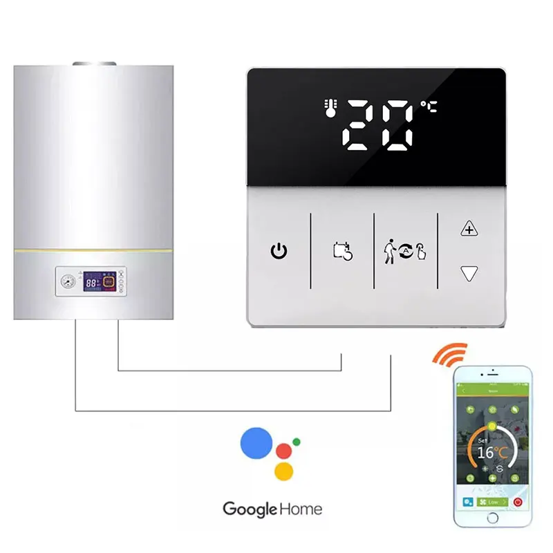 Tuya Smart Home Wifi Boiler Thermostat 220v For Under Floor Water