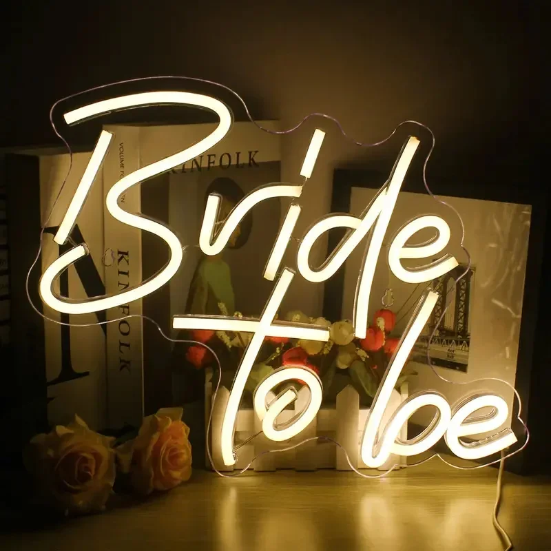 

Неоновые знаки Bride to be светодиодный, белые неоновые знаки для украшения стен, свадебные неоновые знаки с USB для девичника, помолвки, детской свадьбы