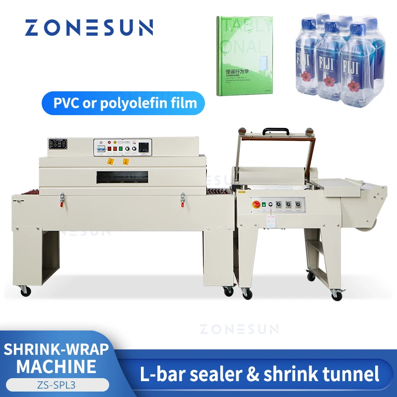Zonesun Zs-Spl3 Termoretraibile Strech Film Avvolgitrice L-Bar Sealer Semi Auto Taglio Termoretraibile Tunnel Scatola Di Cartone Confezione Del Prodot