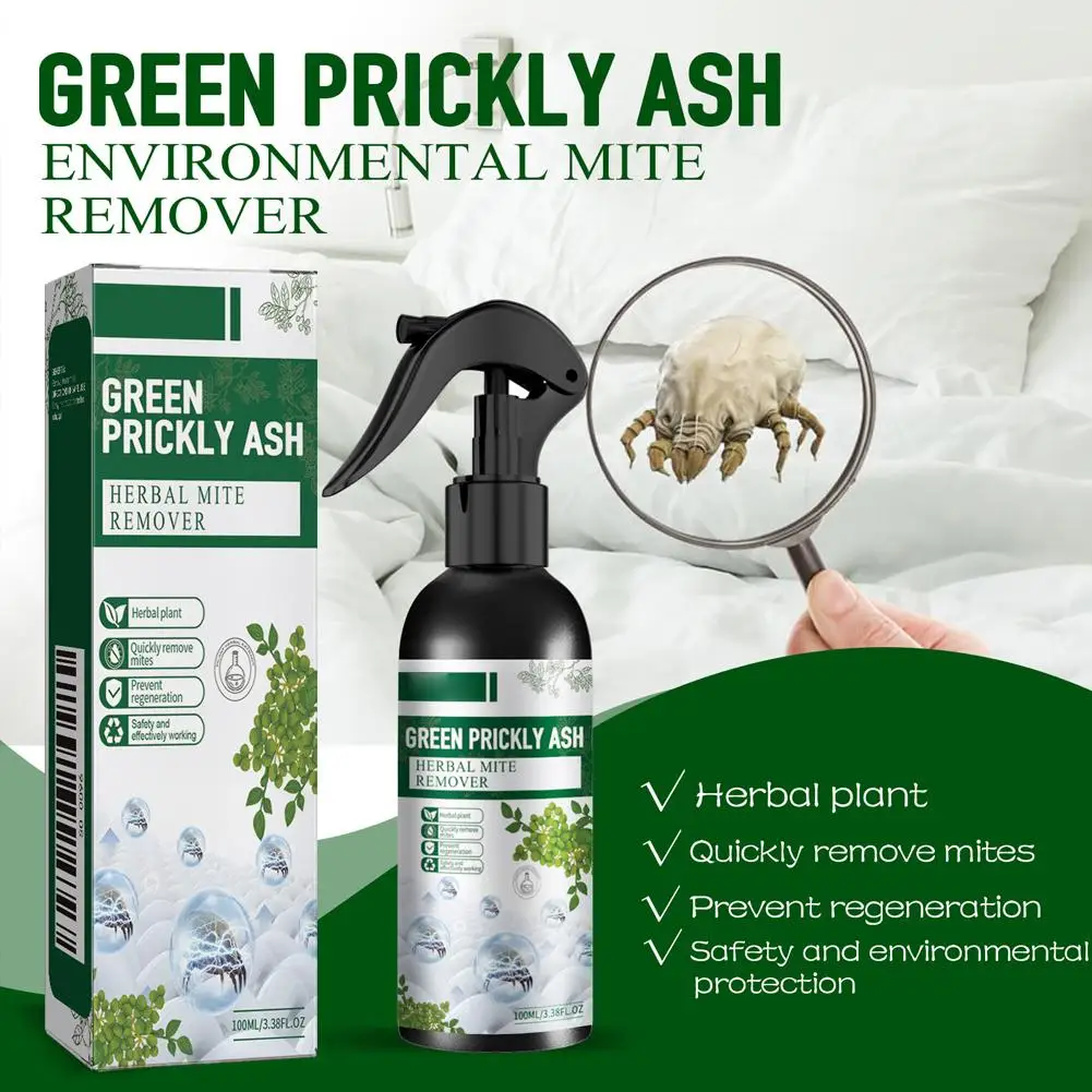 Green Prickly Ash Liquid Spray Insecticide Fungicide Miticide Acaricides Disease & Mite Control Spray for Bed Quilt Sofa100 E6E5