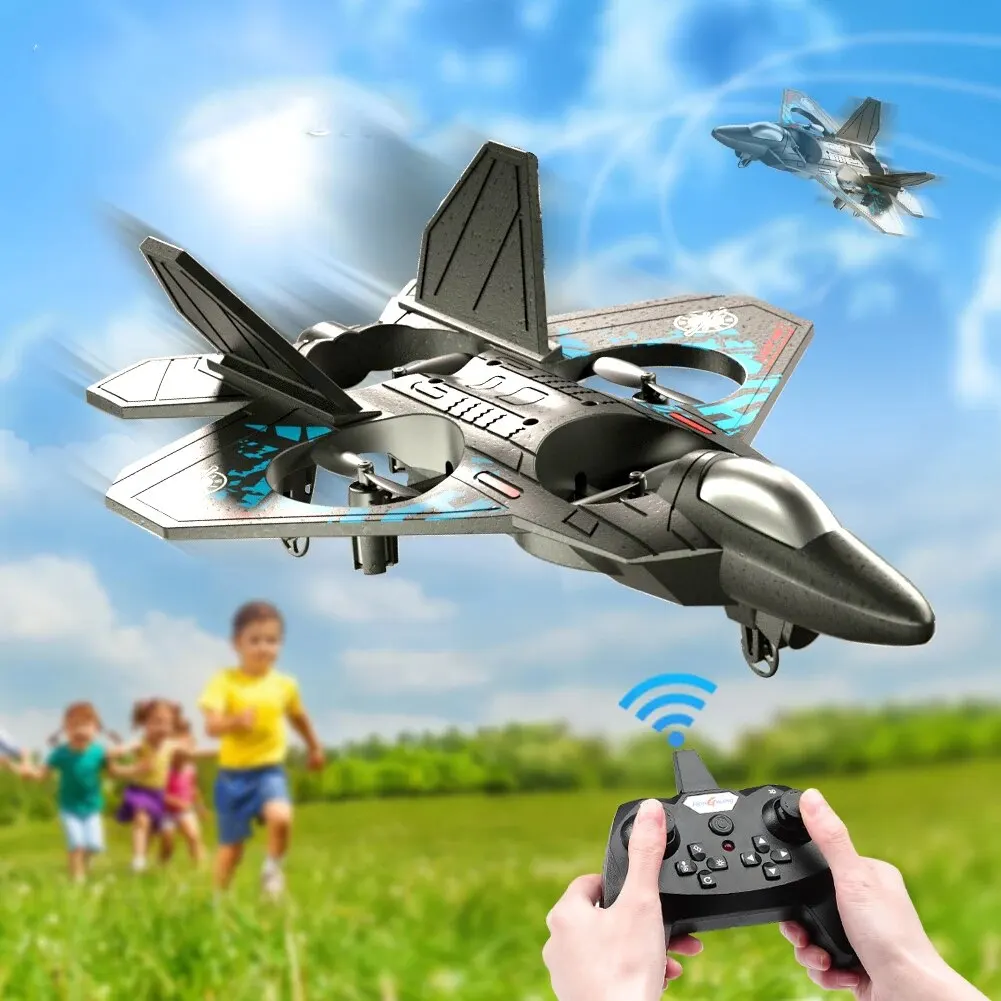 L0712 RC Plane 2.4G Remote Control Aircraft Gravity Sensing Helicopter Glider with Light EPP Foam Fighters for Boys Children