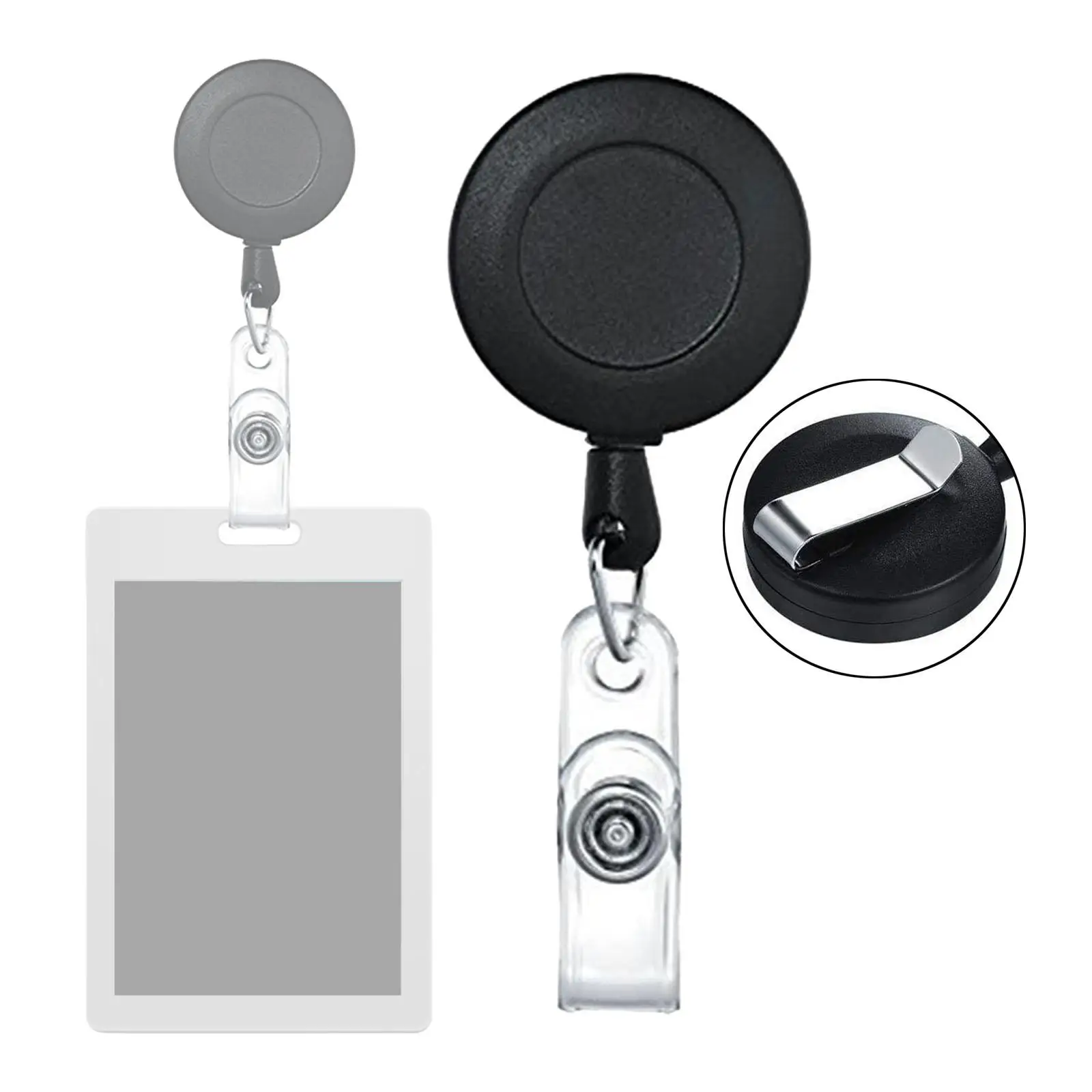 Retractable Badge Reel Heavy Duty Rounded Portable with Clip for Men Women Badge Clip Badge Holder for Nursing Teacher Office