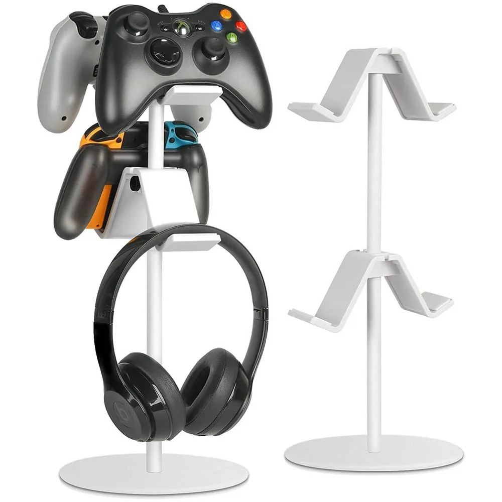 Armazenamento Rack para Sala de Jogos Acessórios Controlador Joystick Stand Suporte para Fone de Ouvido Ps5 Ps4 Xbox One Tier Controller Branco