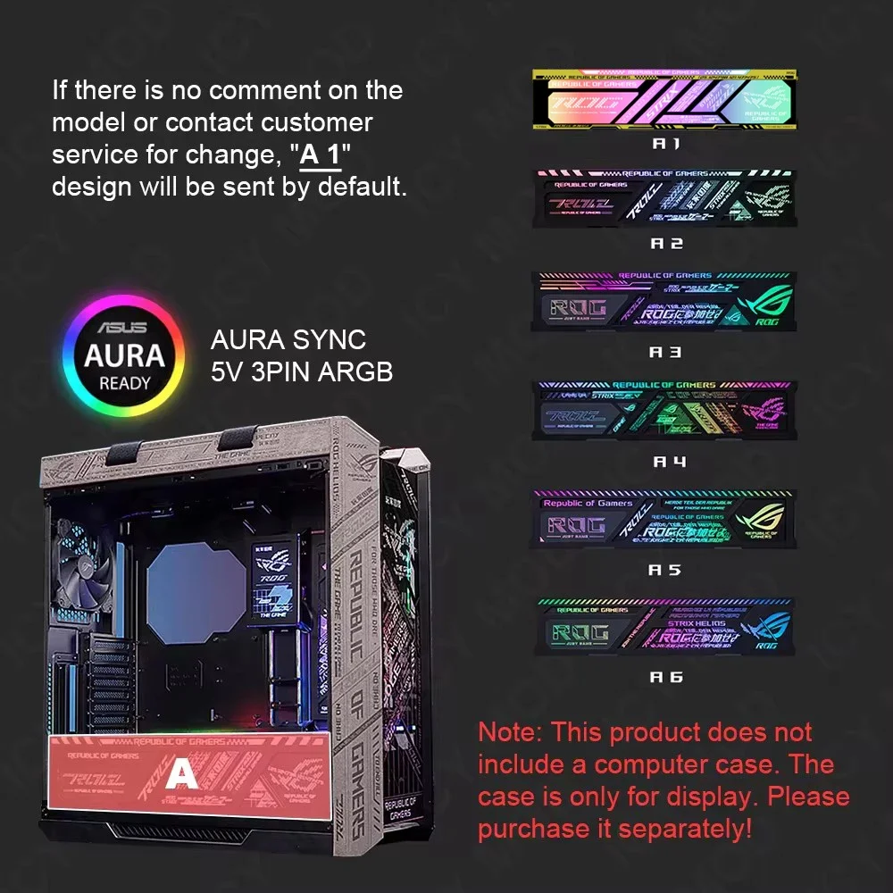 ASUS  GX601専用　5v 3pin ARGB クリア板黒 ASUS ROG Strix Helios GX601 ROG STRIX HELIOS CASE/BK/AL/WITH H