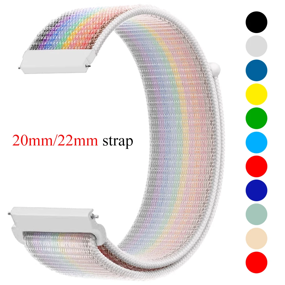 

Nylon loop Band For Samsung Galaxy Watch 6/5/pro/4/Classic/active 2 43-47-40-44mm 20mm/22mm sport bracelet huawei gt 2/e/3 strap