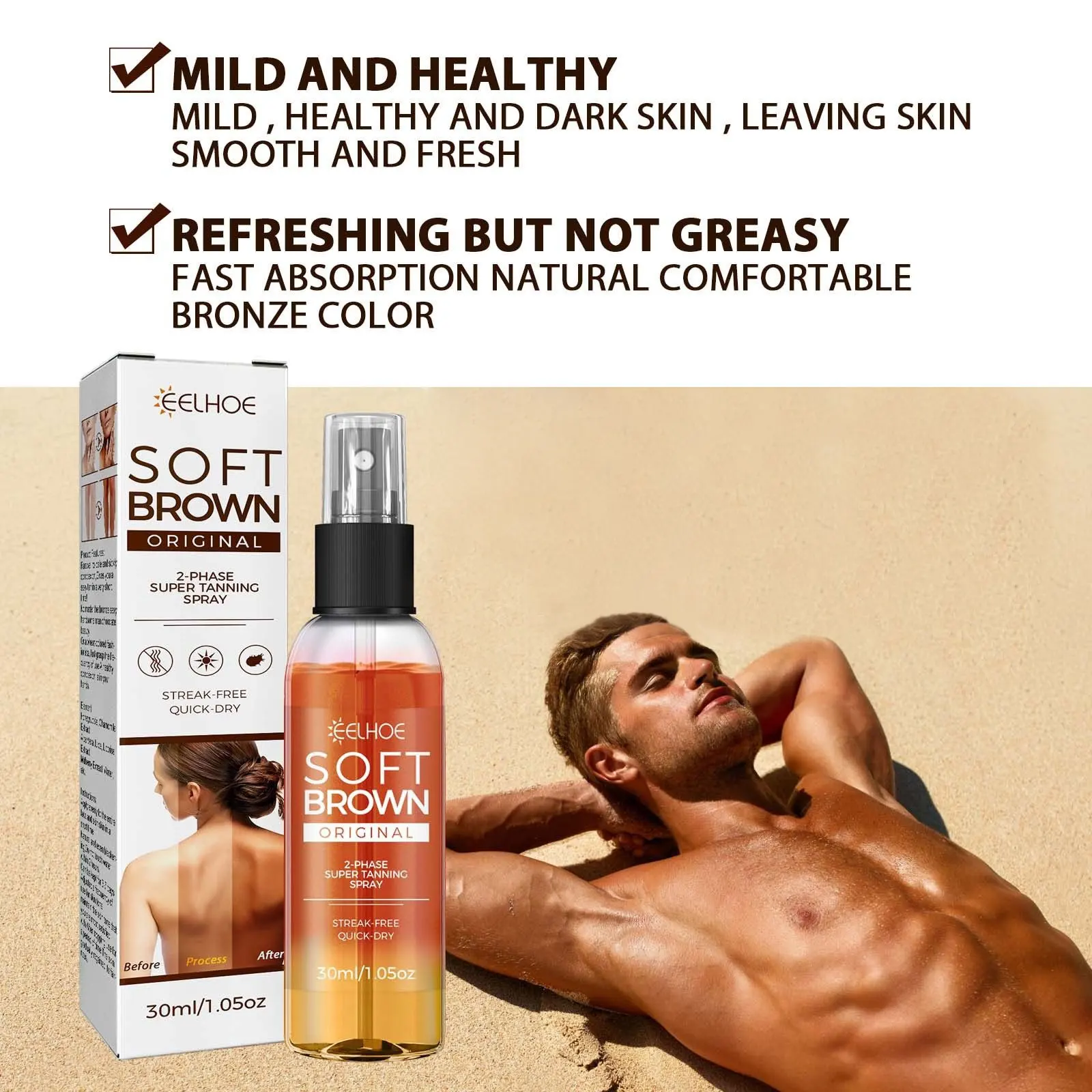 Spray acceleratore abbronzante intensivo Spray abbronzante Autobronzante Spiaggia estiva Bronzeramento a lunga durata Prodotti abbronzanti finti senza sole 3