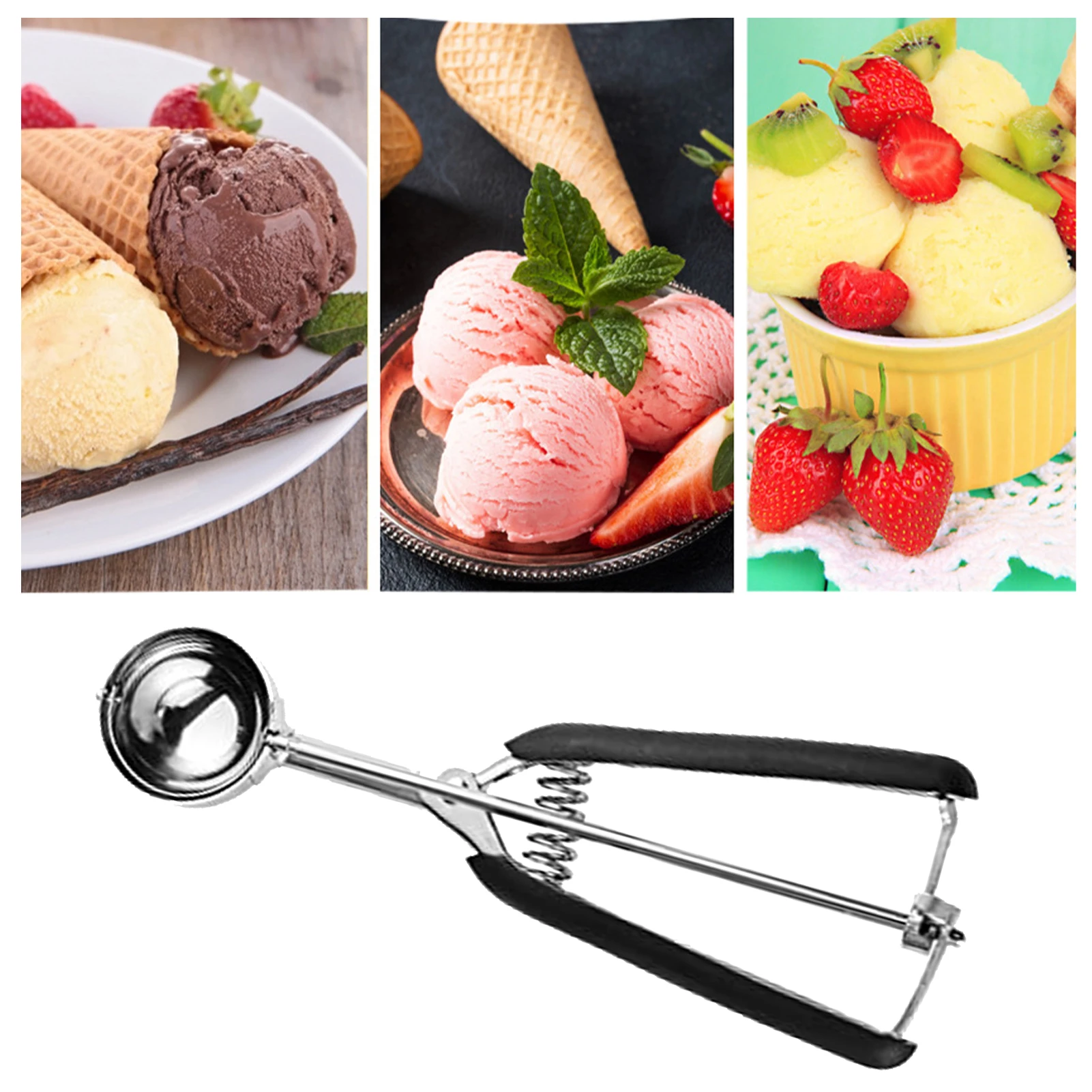 Extra Small Cookie Scoop 1 tsp, Professional Stainless Steel Mini Ice Cream  Scoop 25 mm, Melon Baller Scoop Good Soft Grips, Quick Trigger Release