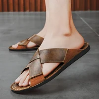 Sandales d'été pour hommes en cuir véritable, chaussures décontractées pour hommes, sandales en cuir pour hommes, chaussures de plage pour hommes, chaussures romaines pour hommes 5