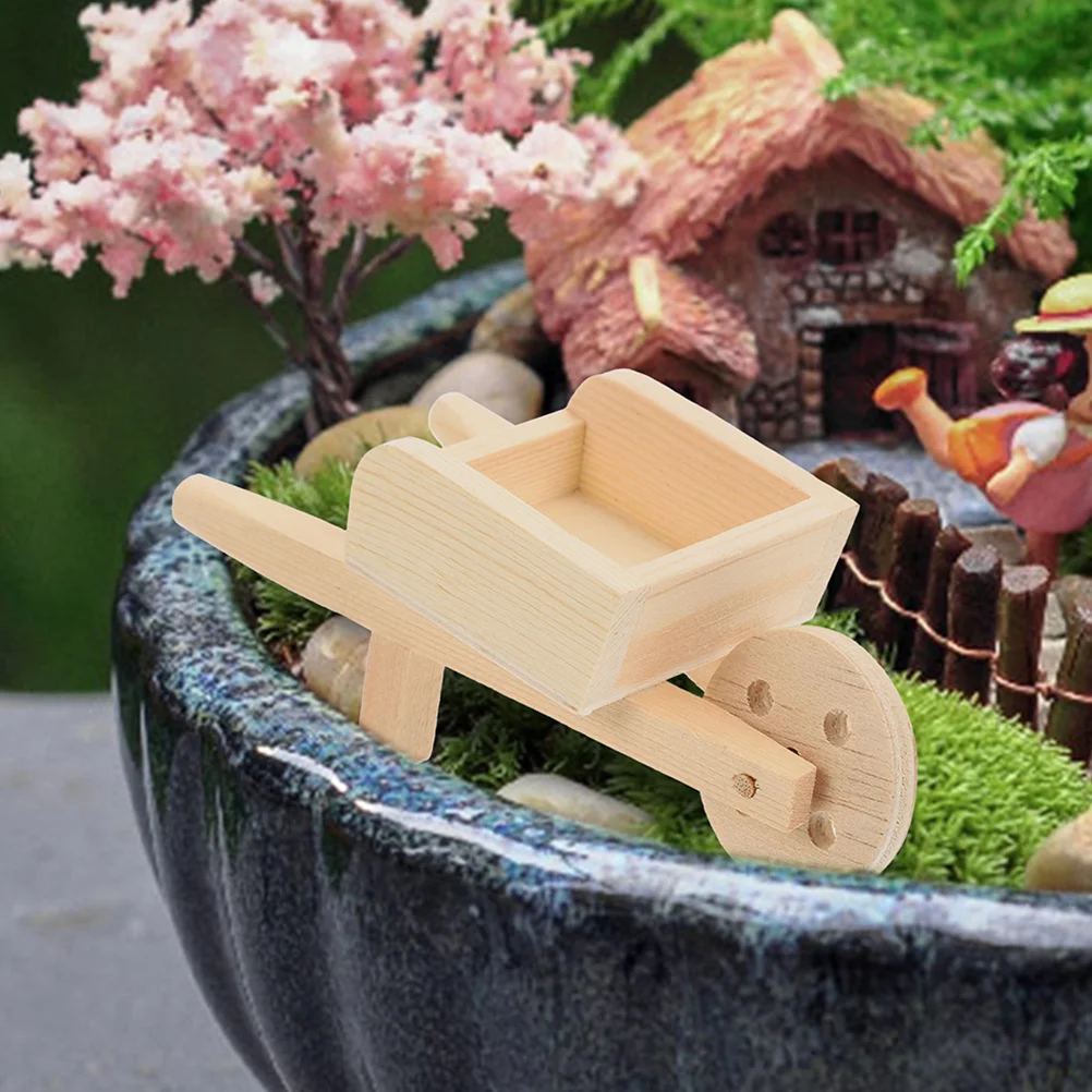 3 Pcs Mini Stroller Toys Cart Barrows Models Miniature Wheelbarrows Dolls House Unicycle Flowerpot