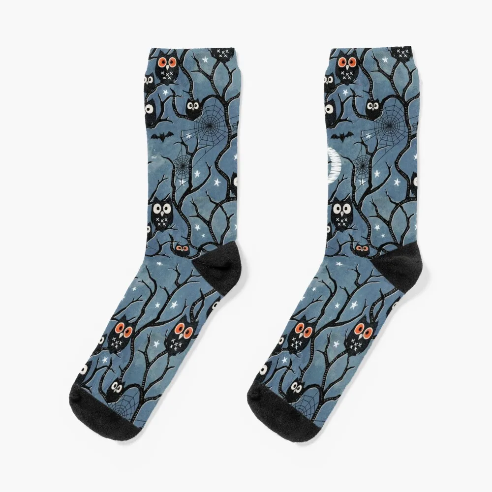 

Spooky woods owls Socks hockey sports stockings Climbing Luxury Woman Socks Men's