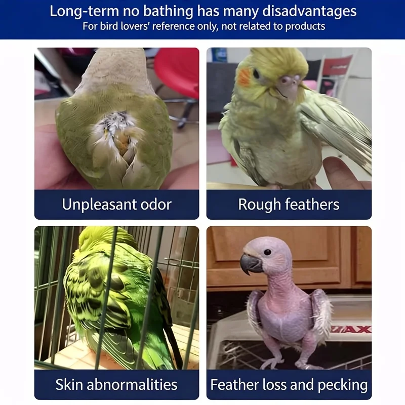 Parrot Feather Care Spray (Suitable for Budgerigars and Cockatiels) - Bathing Spray for Feather Grooming, Makes Feathers Smooth and Shiny, Creates Y-Shaped Feather Effect, Easy to Apply for Daily Grooming, Lightweight and Qui
