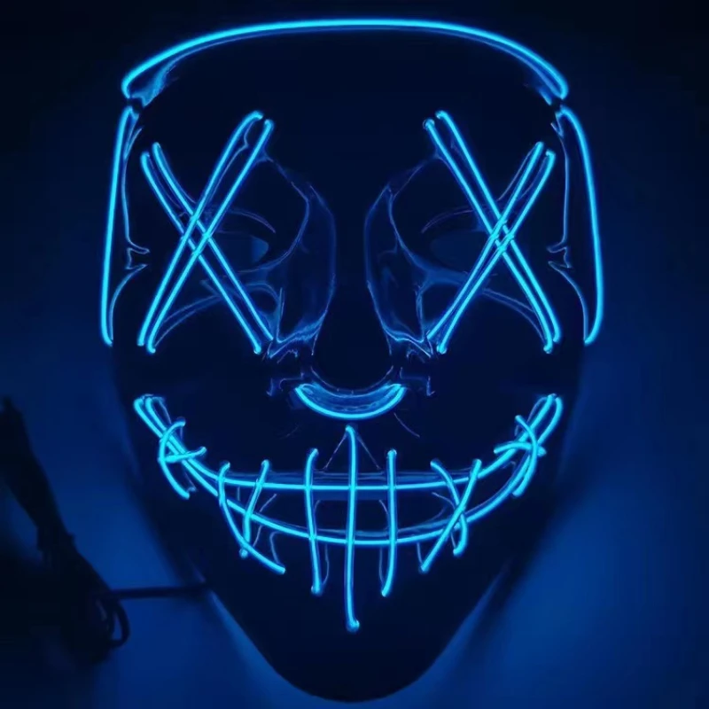 

Halloween Neon Mask Led Mask Masque Masquerade Party Masks Light Glow In The Dark Horror Masks Cosplay Costume Supplies