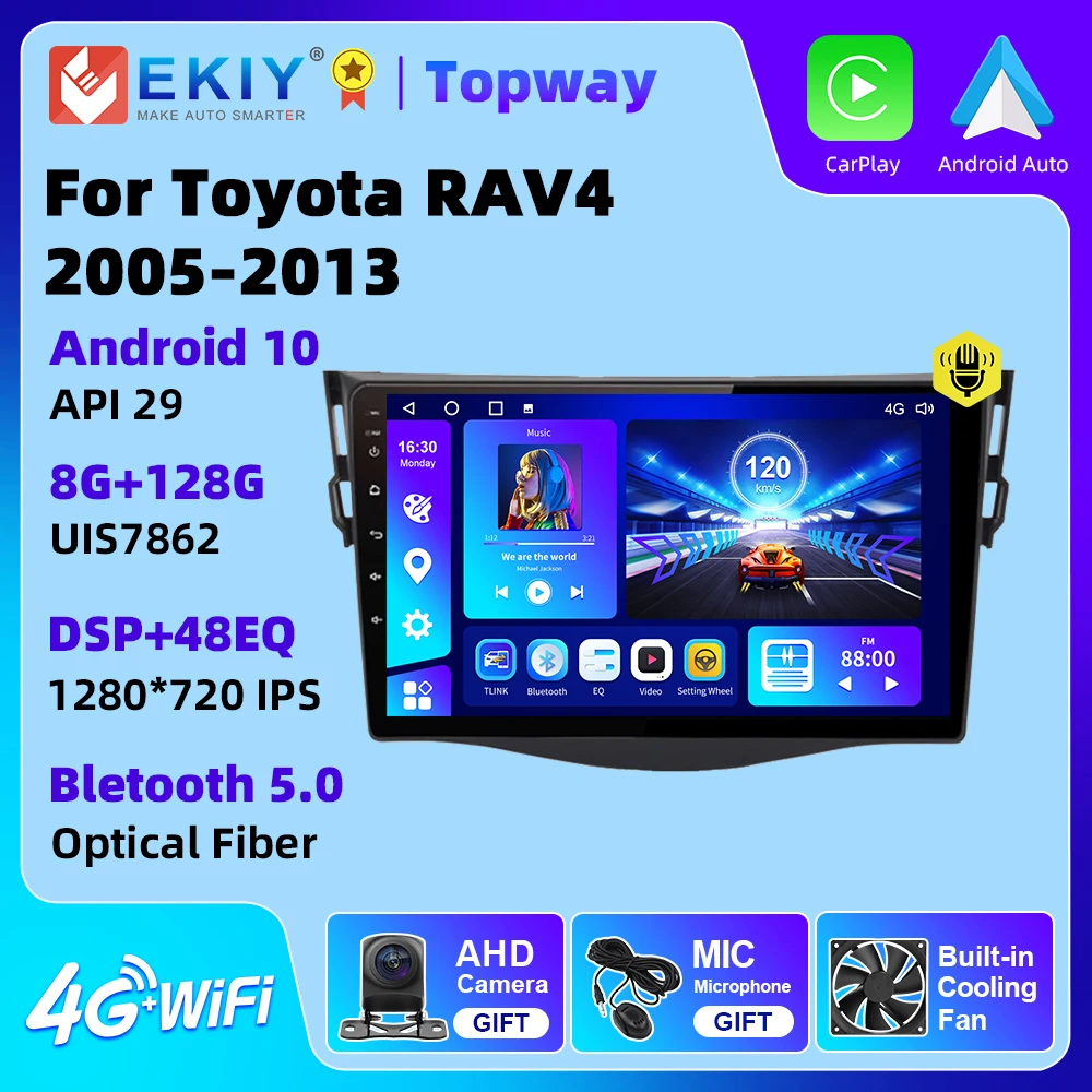 

EKIY For Toyota RAV4 RAV 4 2005-2013 Car Radio Android 10 Auto Carplay 4G WIFI GPS Navigation Multimedia Player DVD No 2Din