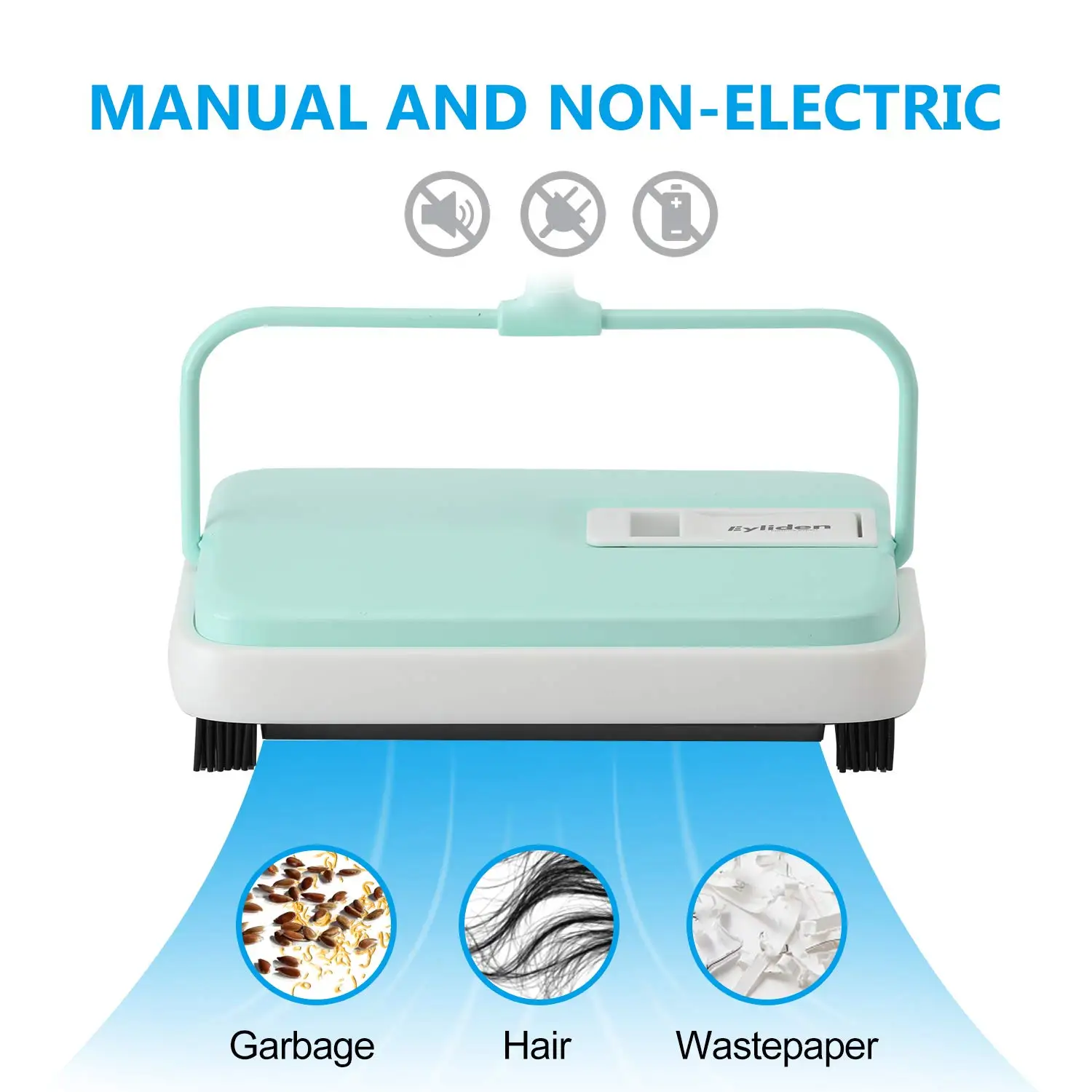 Eyliden Hand Push Automatic Broom Carpet Sweeper Lightweight Compact for Home Office Carpet Rugs Dust Scraps Paper Cleaning carpet floor sweeper