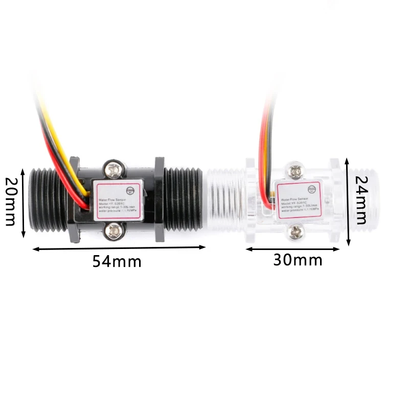 YF-S201C 1-25L/min Water Flow Sensor G1/2 Turbine Liquid Flow Meter DC 3.5-24V T