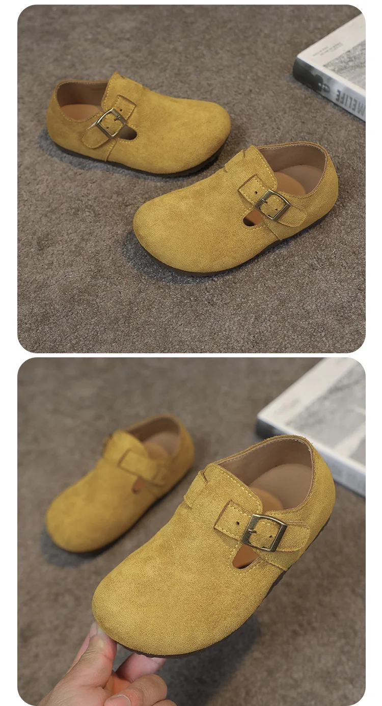 Kinder-Flachschuhe aus Wildleder für den Frühling Rutschfeste Weiche Sohle 2026 Brandneue Jungen- und Mädchen-Lederschuhe Retro Trendig – Detail 14