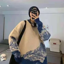 

Autumn And Winter Thick Round Neck Sweater Men's Spring Autumn Loose Coat Autumn Trend Winter Lazy Wind Sweater Clothes